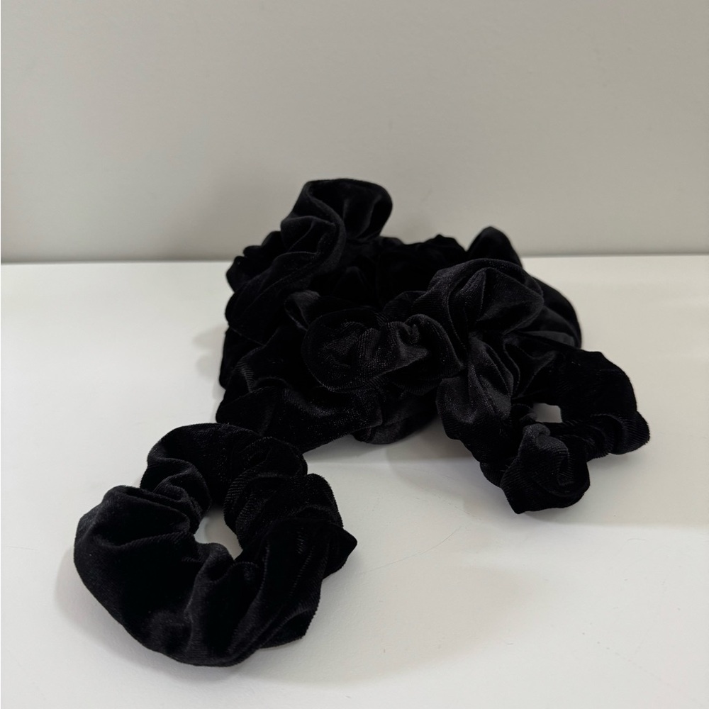 9 Black Velvet Scrunchies